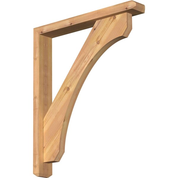 Ekena Millwork Legacy Craftsman Smooth Bracket w/ Offset Brace, Western Red Cedar, 3 1/2"W x 24"D x 28"H BKT0402X24X28LEC04SWR - main